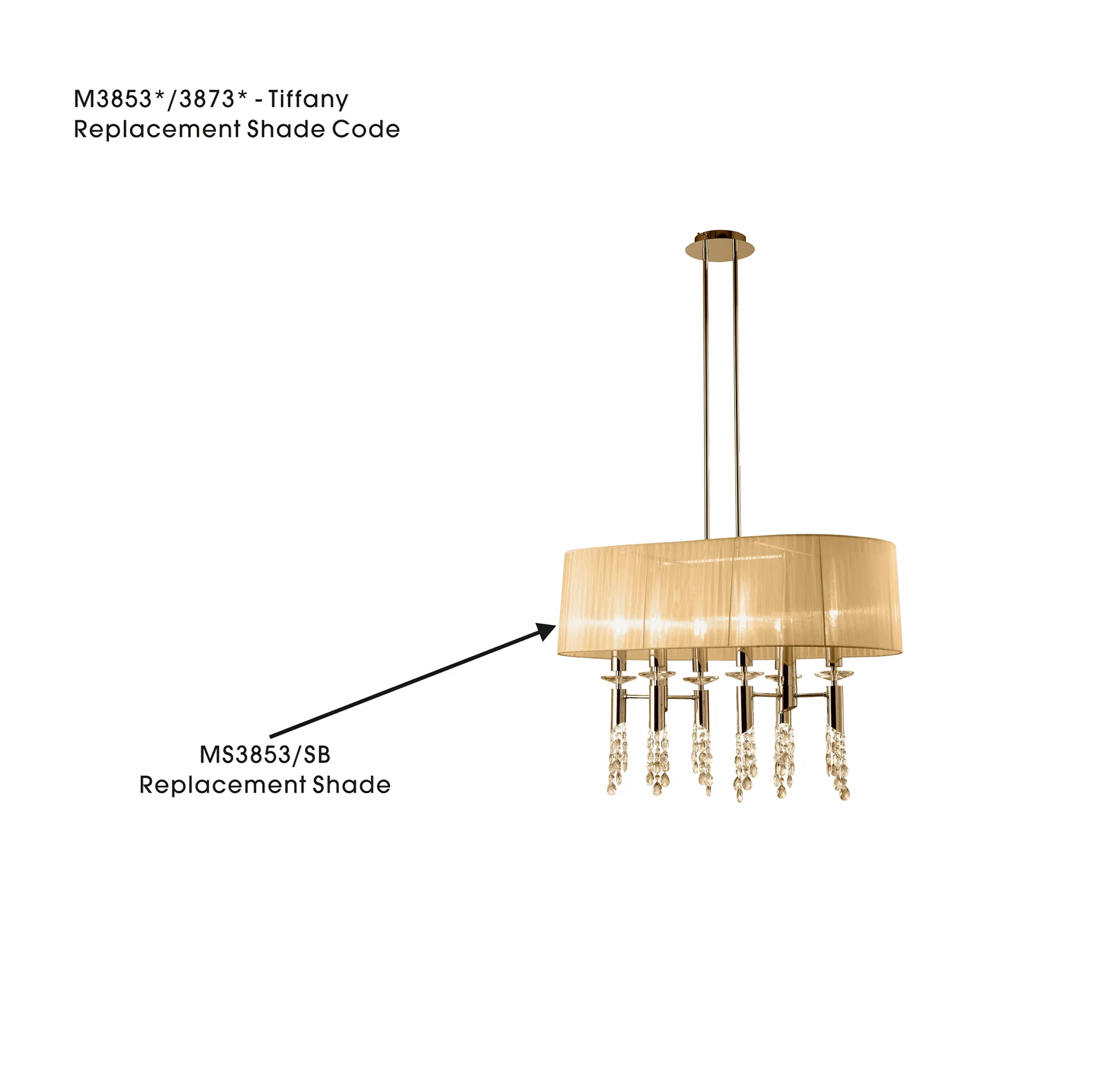 MS3853/SB  Tiffany Shade For M3853/3873 Soft Bronze